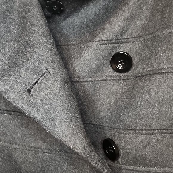 Tibi Pea Coat Fur Collar Funnel Neck Trench Y2K Academia Womens 0 S Wool Blend - Picture 8 of 16